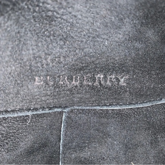 BURBERRY black sueded SHEERLING bucket hat w/presentation gift box - Picture 2 of 11